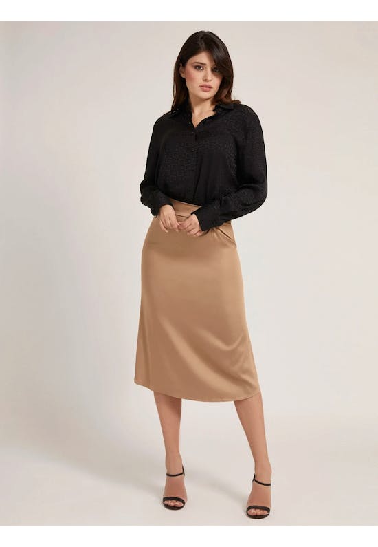 Mea Knotted Satin Skirt