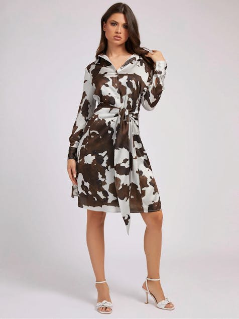 GUESS - Φορεμα με animal print και ζωνη