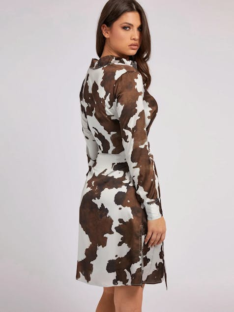 GUESS - Φορεμα με animal print και ζωνη