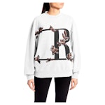Rose Label Oversized Sweater With Print