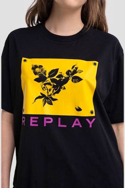 REPLAY - Rose Label Crewnec  With Print