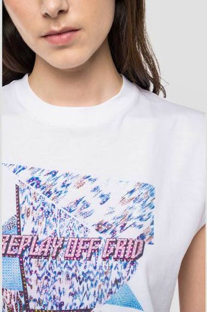 REPLAY - Off Grid T-Shirt With Cap Sleeves
