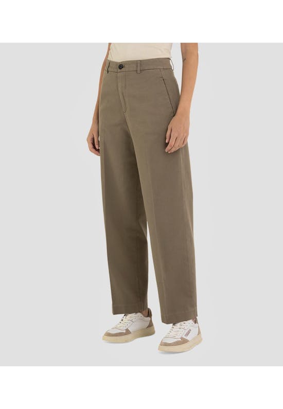 Straight Fit Twill Trousers