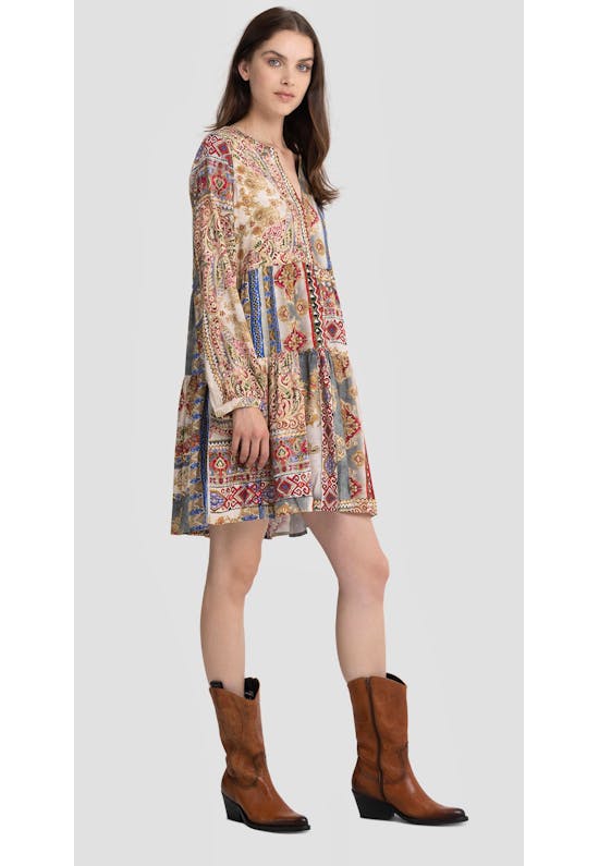 Viscose Dress With All- Over Print