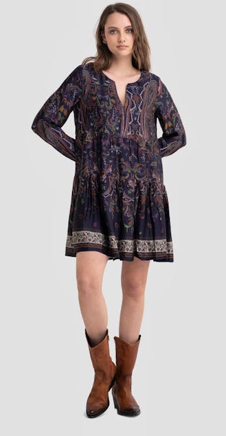 REPLAY - Frilled Dress With All-Over Print