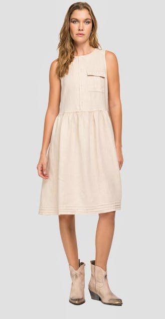 REPLAY - Linen Dress With Pocket Essential