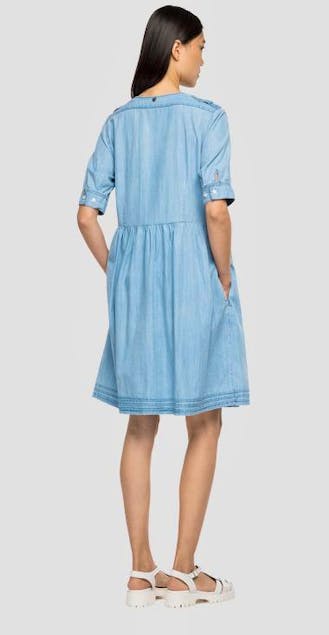 REPLAY - Short -Sleveed Cotton Denim Dress