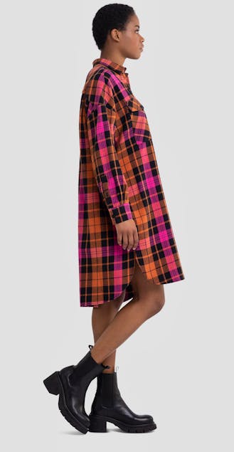 REPLAY - Shirt Dress With Checked Pattern