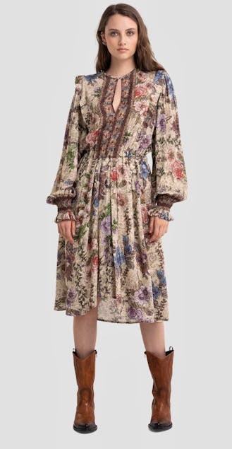 REPLAY - Floral Dress With Lurex