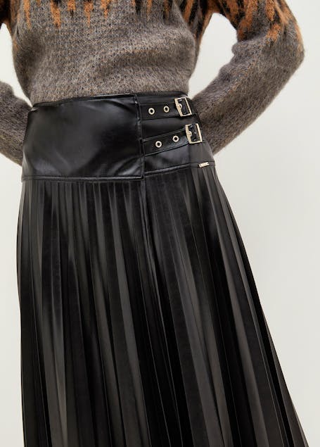 LIU JO - Pleated Skirt In Coated Fabric