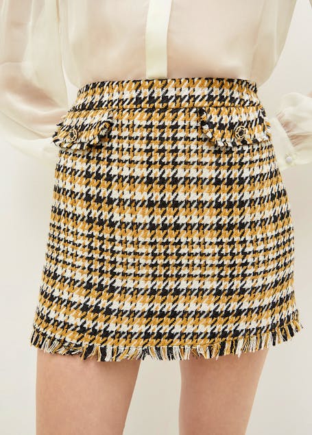 LIU JO - Boucle Houndstooth Mini Skirt