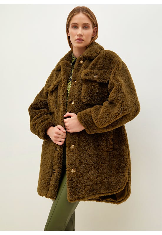 Eco-friendly faux fur coat