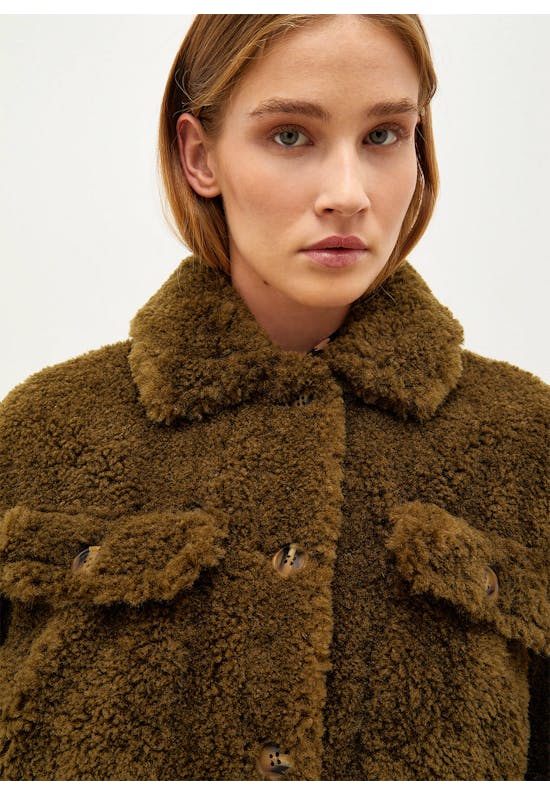 Eco-friendly faux fur coat
