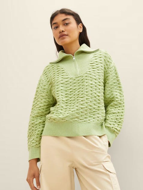 TOM TAILOR - Troyer Sweater With Recycled Polyester