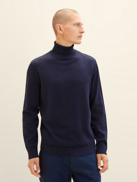 TOM TAILOR - Basic Knitted Sweater With a Turtleneck