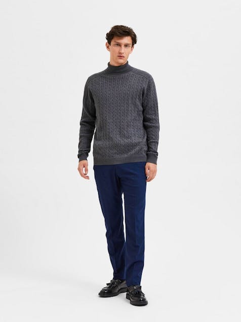 SELECTED - Slhaiko Ls Knit Cable Roll Neck B