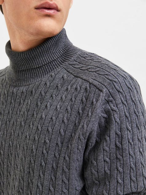 SELECTED - Slhaiko Ls Knit Cable Roll Neck B