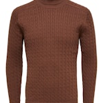Slhaiko Ls Knit Cable Roll Neck B