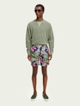Printed mid-length swim shorts