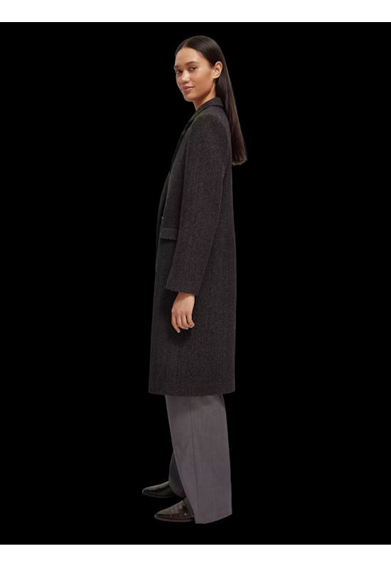 Wool-blended tailored coat