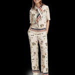 The Gia mid-rise wide-leg printed trousers