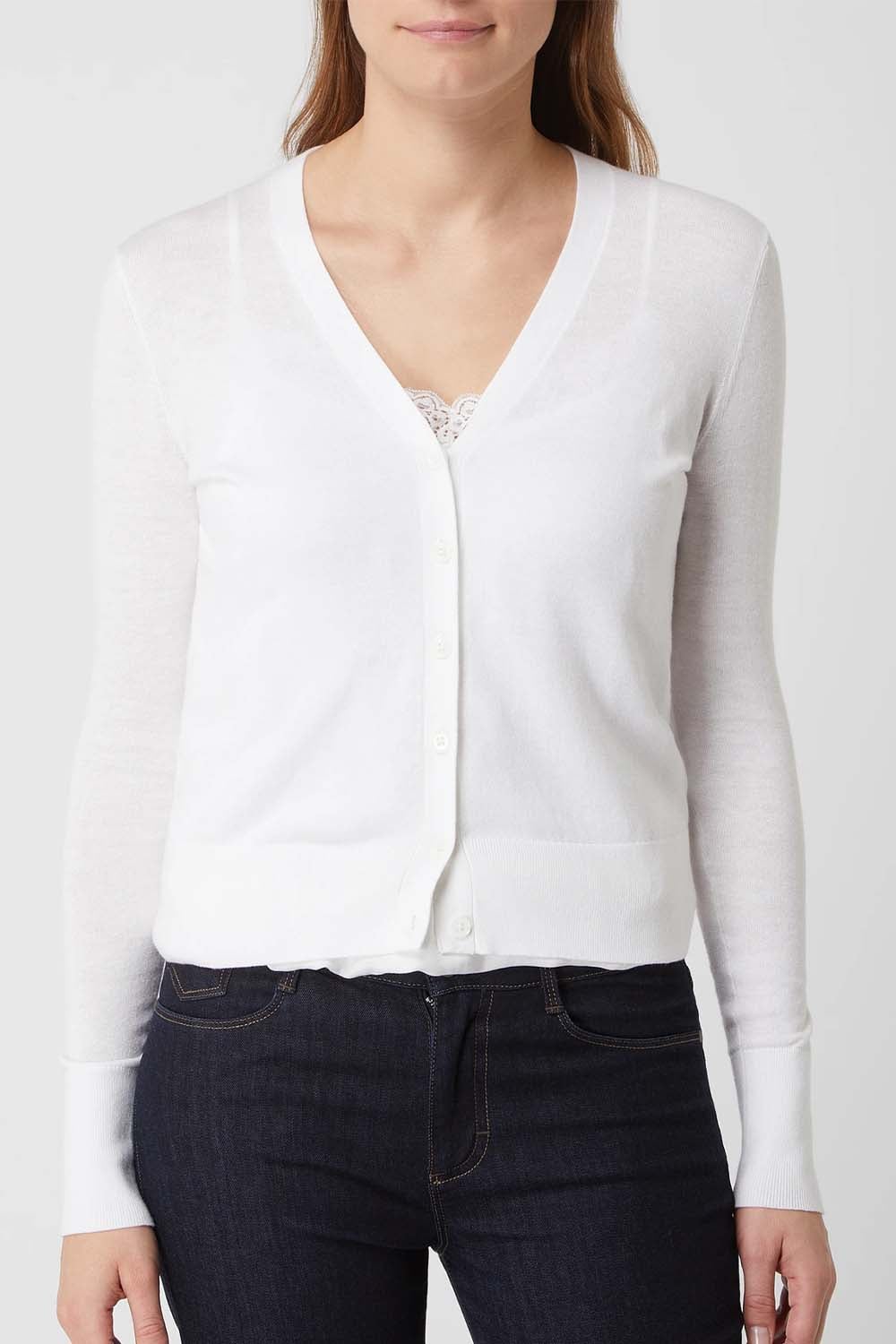 LAUREN RALPH LAUREN - Cotton Modal-Ls Vn Cardi