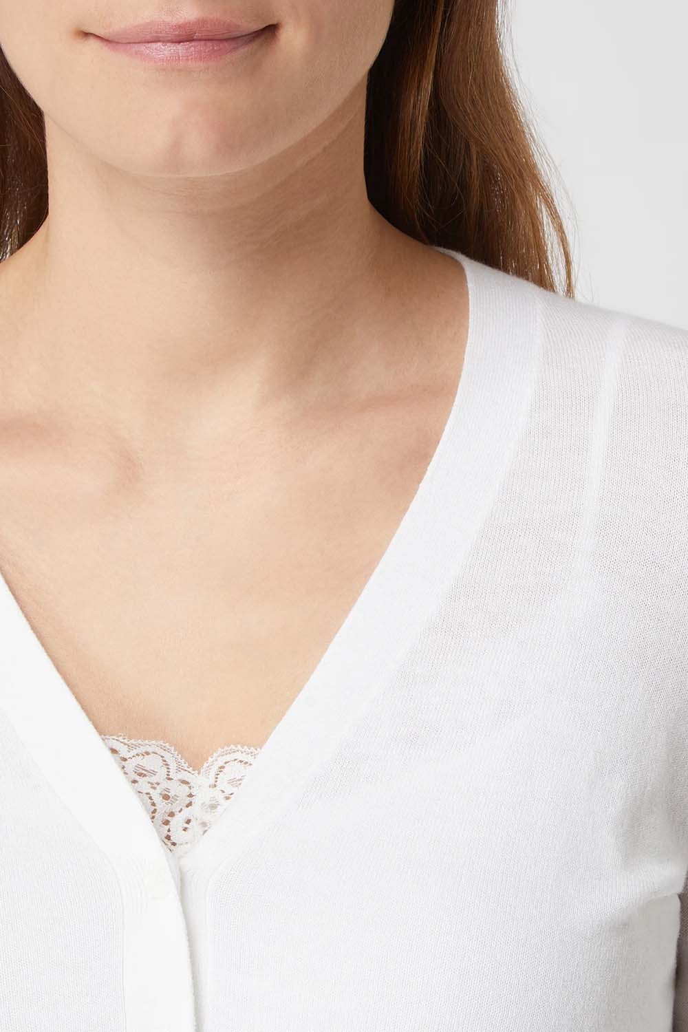 LAUREN RALPH LAUREN - Cotton Modal-Ls Vn Cardi