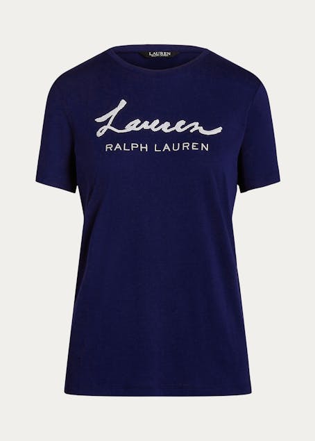 LAUREN RALPH LAUREN - Sequinned Logo Jersey Tee