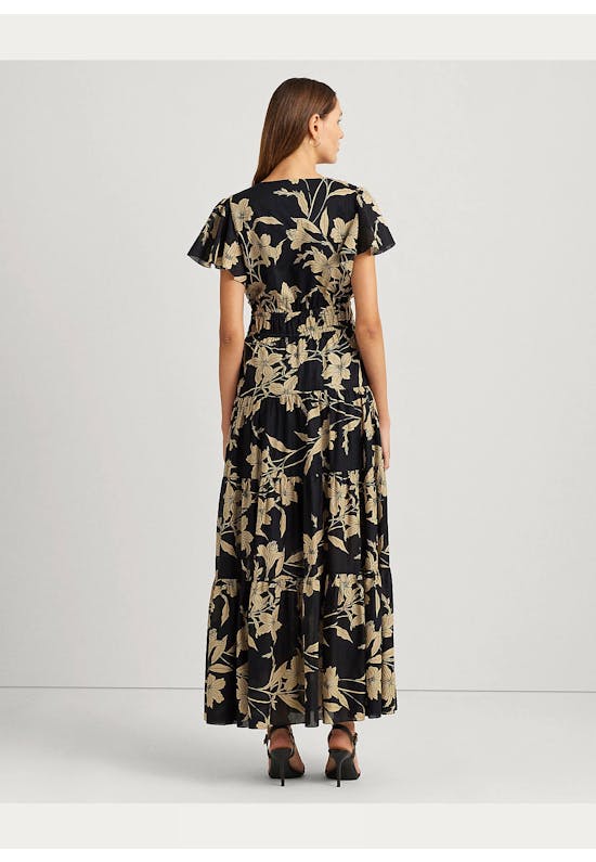 Floral Cotton Voile Tiered Maxidress