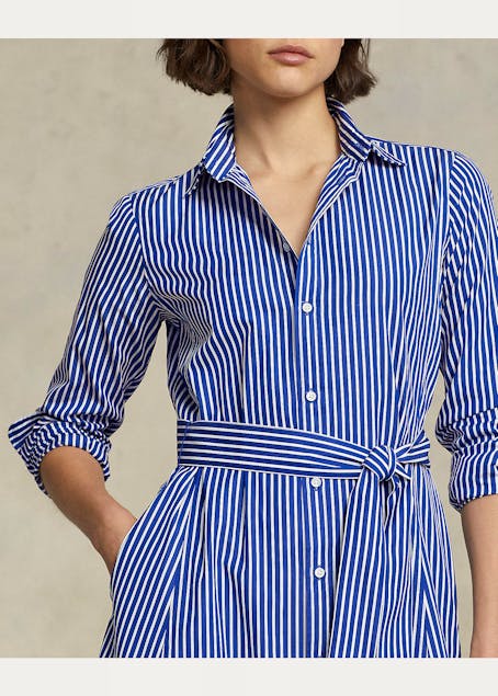POLO RALPH LAUREN - Belted Striped Cotton Shirtdress