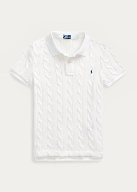 POLO RALPH LAUREN - Slim Fit Cable-Knit Polo Shirt