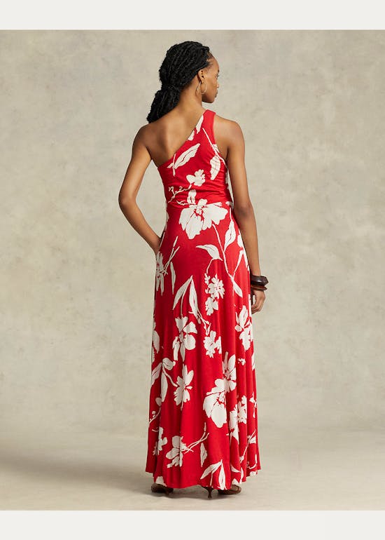 Floral One-Shoulder Cocktail Dress