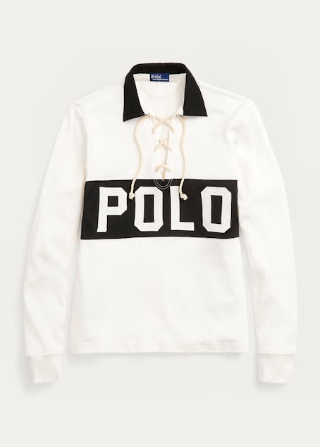 POLO RALPH LAUREN - Logo Lace-Up Jersey Polo Shirt