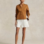 Boxy Fit Cotton Blouson-Sleeve Shirt