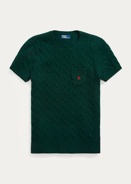 POLO RALPH LAUREN - Cable Wool-Cashmere Short-Sleeve Jumper