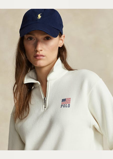 POLO RALPH LAUREN - Flag & Logo Fleece Quarter-Zip Pullover