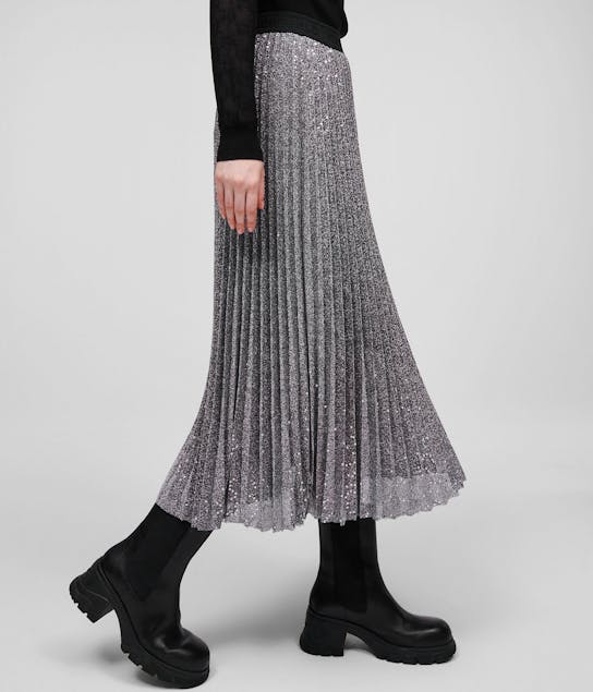 KARL LAGERFELD - Sequin Pleated Skirt