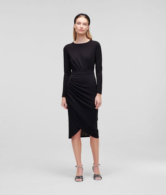 KARL LAGERFELD - Long Sleeve Jersey Dress