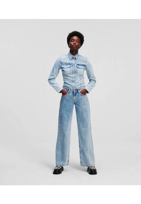 Low-Rase Loose Denim Jeans