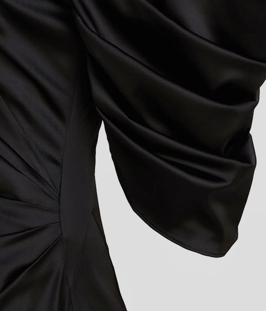 KARL LAGERFELD - Volume Sleeve Satin Mini Dress