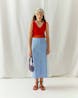 BEATRICE - Midi Skirt With Pleats On The Hips
