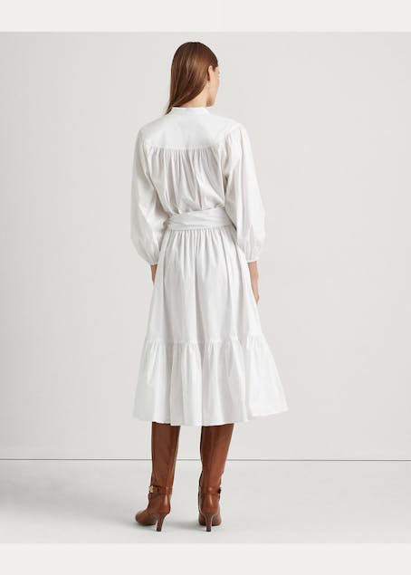 LAUREN RALPH LAUREN - Cotton-Blend Blouson-Sleeve Dress