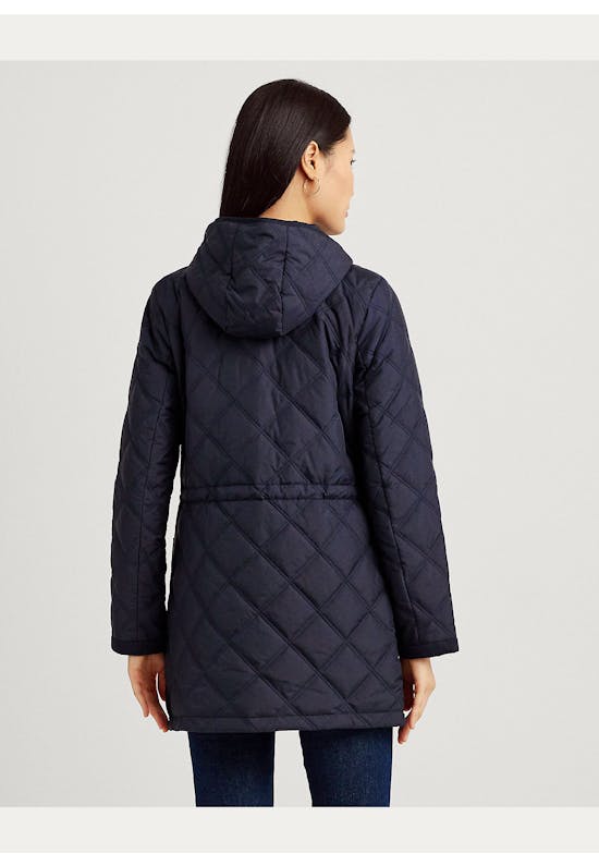 Crest-Patch Quilted Anorak