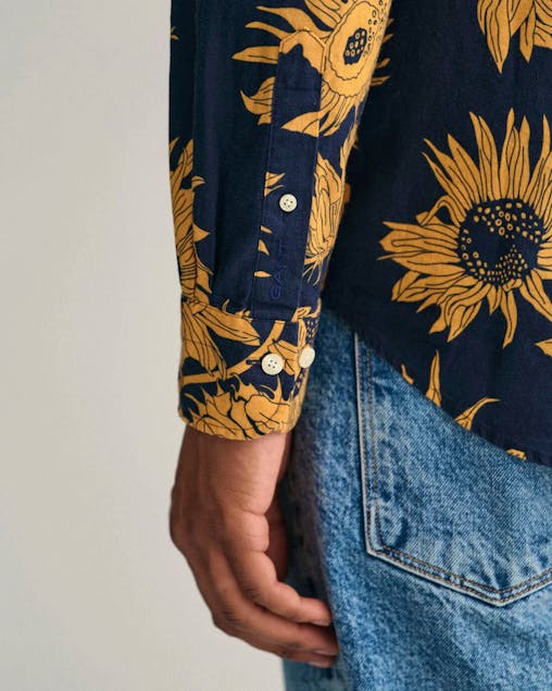 GANT - Regular Fit Sunflower Print Cotton Linen Shirt