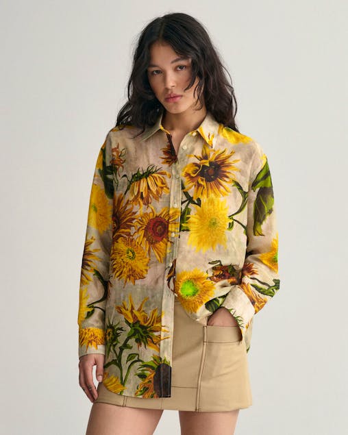 GANT - Relaxed Fit Sunflower Print Cotton Silk Shirt