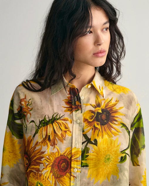 GANT - Relaxed Fit Sunflower Print Cotton Silk Shirt