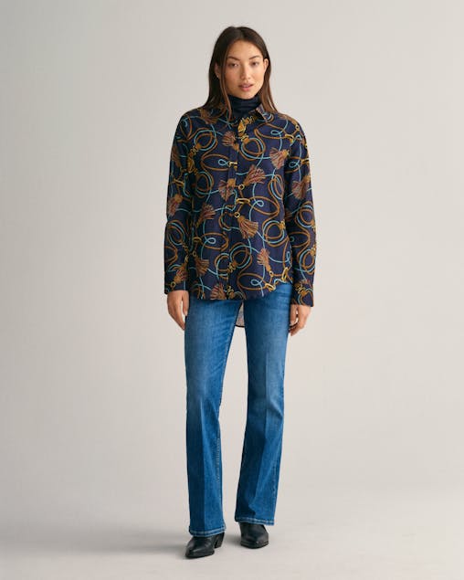 GANT - Relaxed Fit Rope Print Cotton Silk Blouse Women