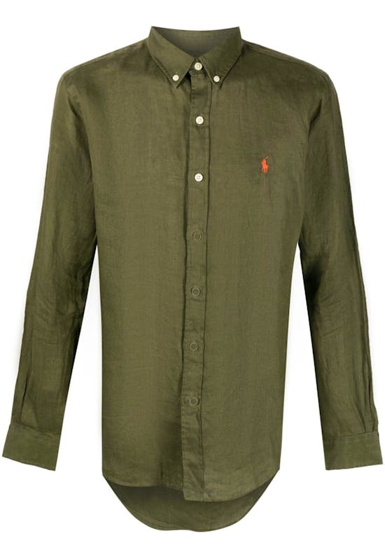 Long- Sleeve Linen-Blend Shirt