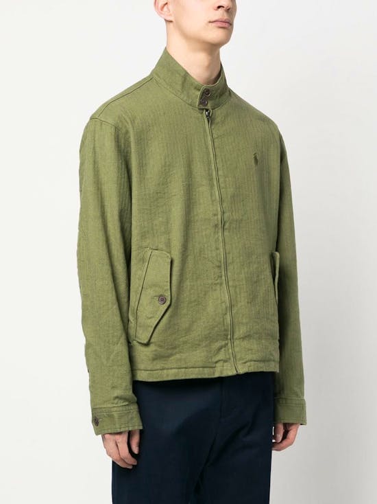 Linen-Blend Herringbone Twill Jacket