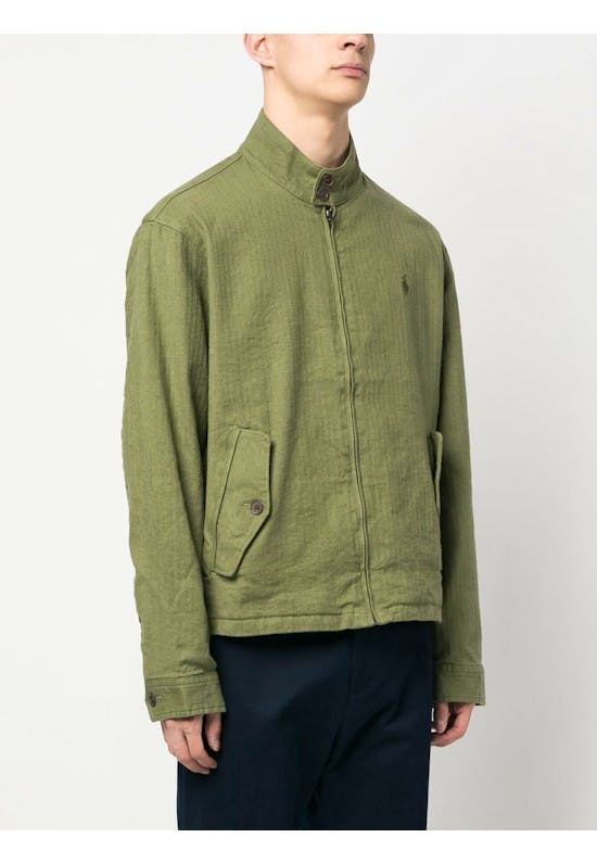 Linen-Blend Herringbone Twill Jacket